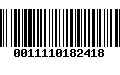 Código de Barras 0011110182418