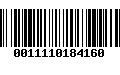 Código de Barras 0011110184160