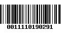 Código de Barras 0011110190291