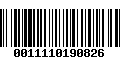 Código de Barras 0011110190826