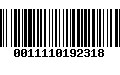 Código de Barras 0011110192318