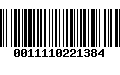 Código de Barras 0011110221384