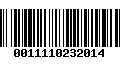 Código de Barras 0011110232014