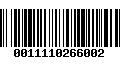 Código de Barras 0011110266002