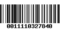 Código de Barras 0011110327840