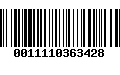 Código de Barras 0011110363428