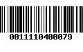 Código de Barras 0011110400079