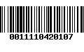 Código de Barras 0011110420107