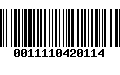 Código de Barras 0011110420114