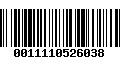 Código de Barras 0011110526038