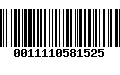 Código de Barras 0011110581525