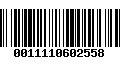 Código de Barras 0011110602558