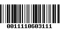 Código de Barras 0011110603111