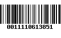 Código de Barras 0011110613851