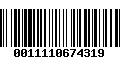 Código de Barras 0011110674319