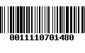 Código de Barras 0011110701480