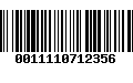 Código de Barras 0011110712356