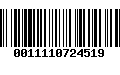 Código de Barras 0011110724519