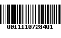 Código de Barras 0011110728401