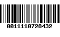 Código de Barras 0011110728432