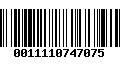 Código de Barras 0011110747075