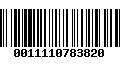 Código de Barras 0011110783820