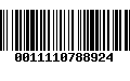 Código de Barras 0011110788924