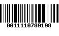 Código de Barras 0011110789198