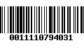 Código de Barras 0011110794031