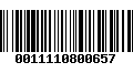 Código de Barras 0011110800657