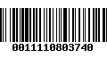 Código de Barras 0011110803740