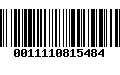 Código de Barras 0011110815484