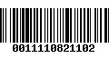 Código de Barras 0011110821102