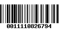 Código de Barras 0011110826794