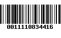 Código de Barras 0011110834416