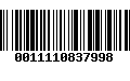 Código de Barras 0011110837998