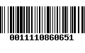 Código de Barras 0011110860651