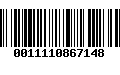 Código de Barras 0011110867148