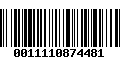 Código de Barras 0011110874481