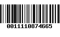 Código de Barras 0011110874665