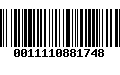 Código de Barras 0011110881748