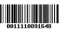 Código de Barras 0011110891648