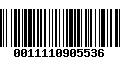 Código de Barras 0011110905536