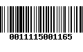 Código de Barras 0011115001165