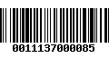 Código de Barras 0011137000085