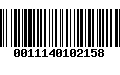 Código de Barras 0011140102158