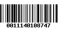 Código de Barras 0011140108747