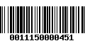 Código de Barras 0011150000451