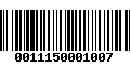 Código de Barras 0011150001007