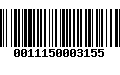 Código de Barras 0011150003155